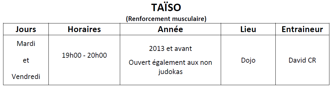 Heures taiso