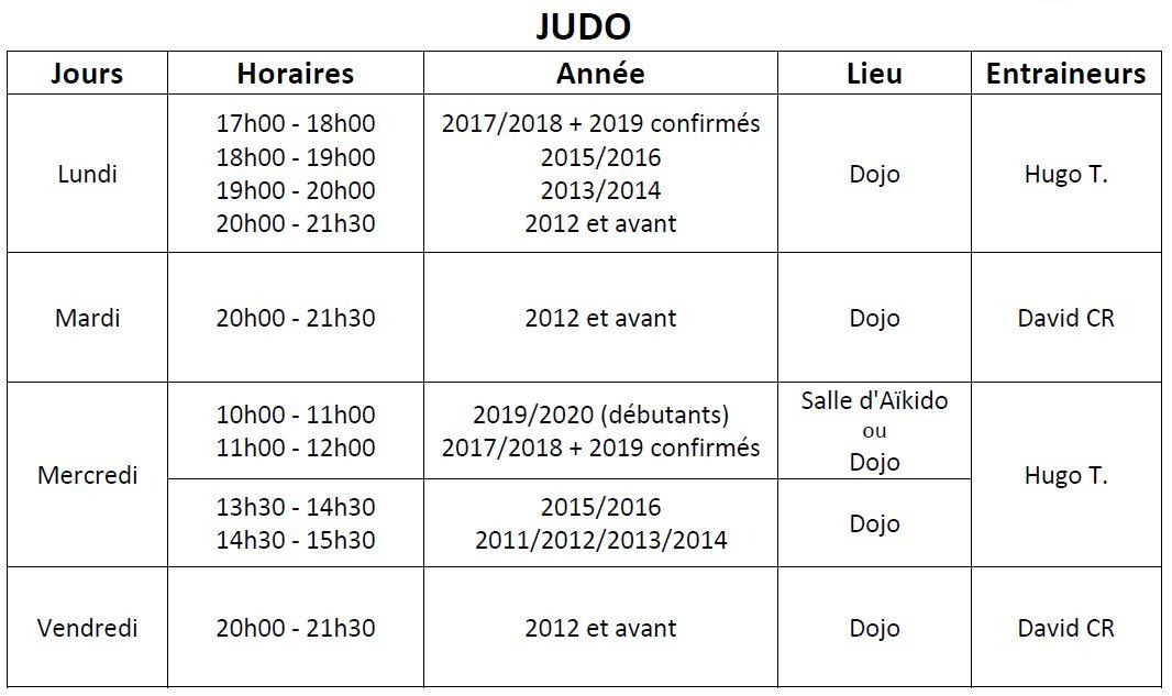 Judo heures