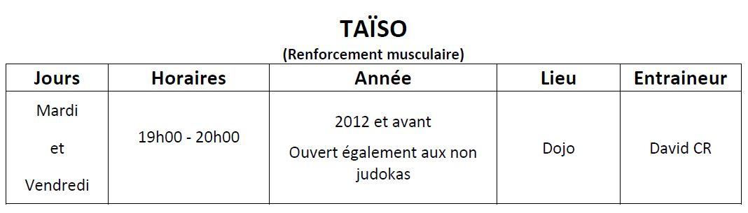 Taiso heures