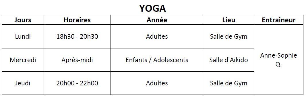 Yoga heures